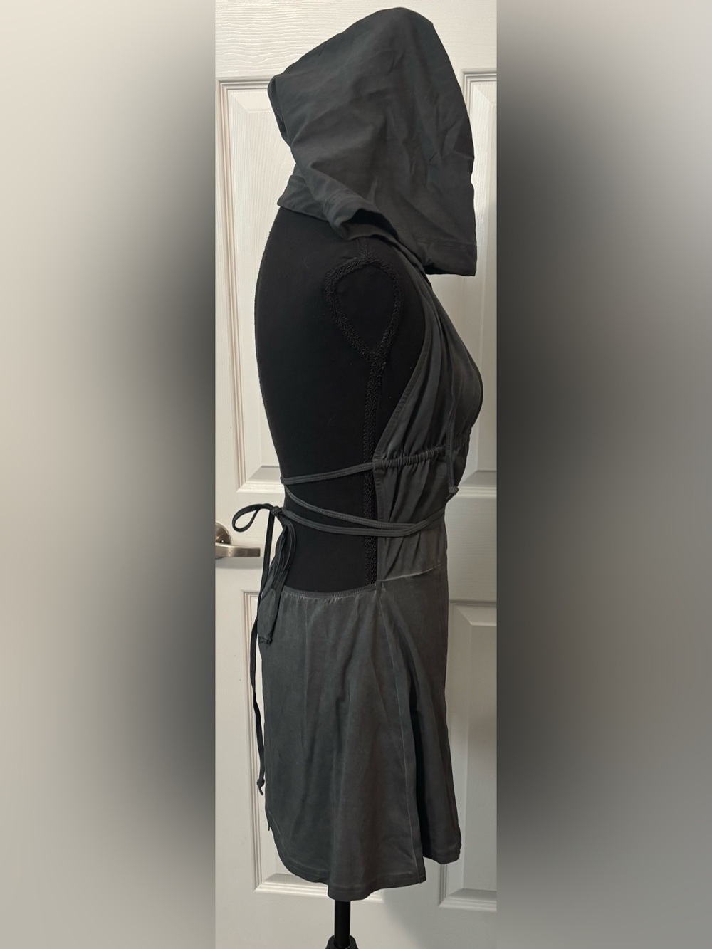 NWT Dolls Kill / Darker Wavs Chord Backless Hooded Dress - Picture 4 of 9